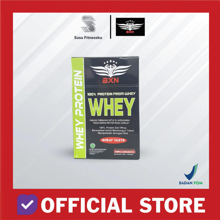 BXN Whey 5 Sachet Whey Protein 1 box isi : 5 Sachet Whey Protein
