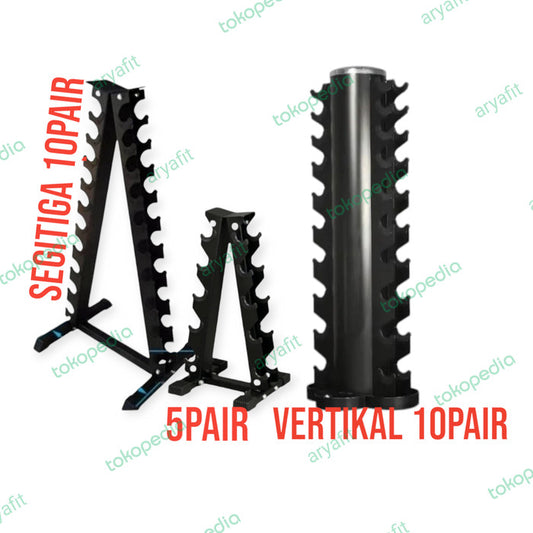 Vertical Dumbbell Rack-Rack Dumbbell Segitiga 5Pair - rack 5pair