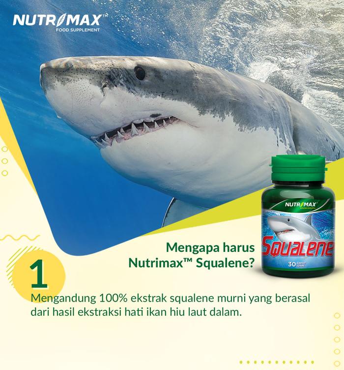 Nutrimax Squalene Softgel Isi 30, Kandungan Oksigen Ikan Hiu Laut untuk Metabolisme