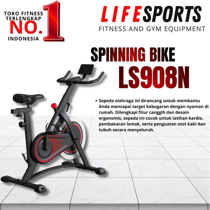 Alat Fitness Spinning bike Sepeda statis olahraga gym LS 908N spinning lifesports terbaru