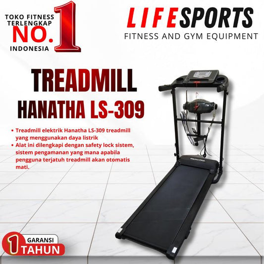 Treadmill Elektrik HANATHA LS 309 - Alat Fitness Multifungsi Treadmill Listrik Lipat Portable Low Watt