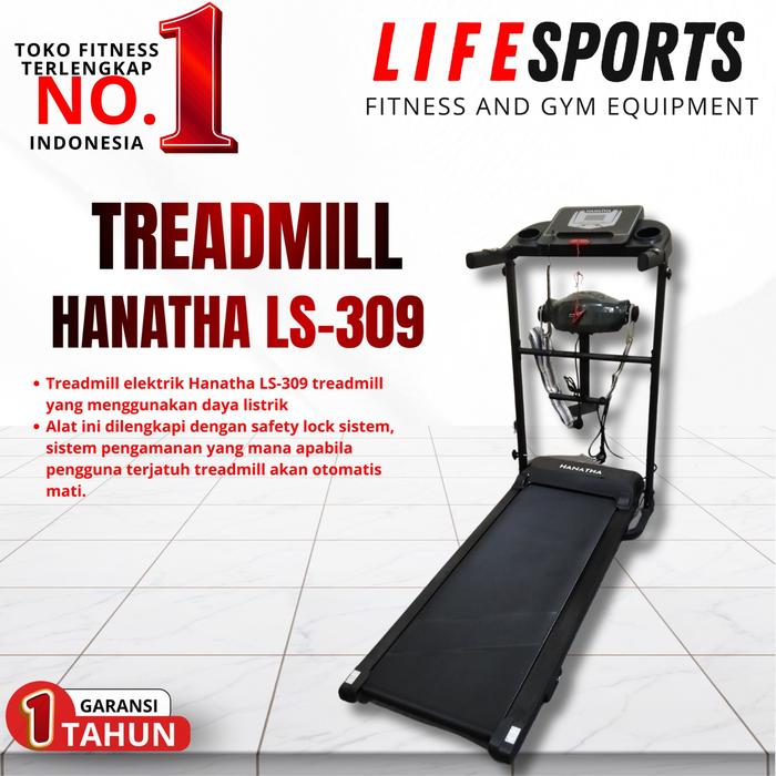 Treadmill Elektrik HANATHA LS 309 - Alat Fitness Multifungsi Treadmill Listrik Lipat Portable Low Watt