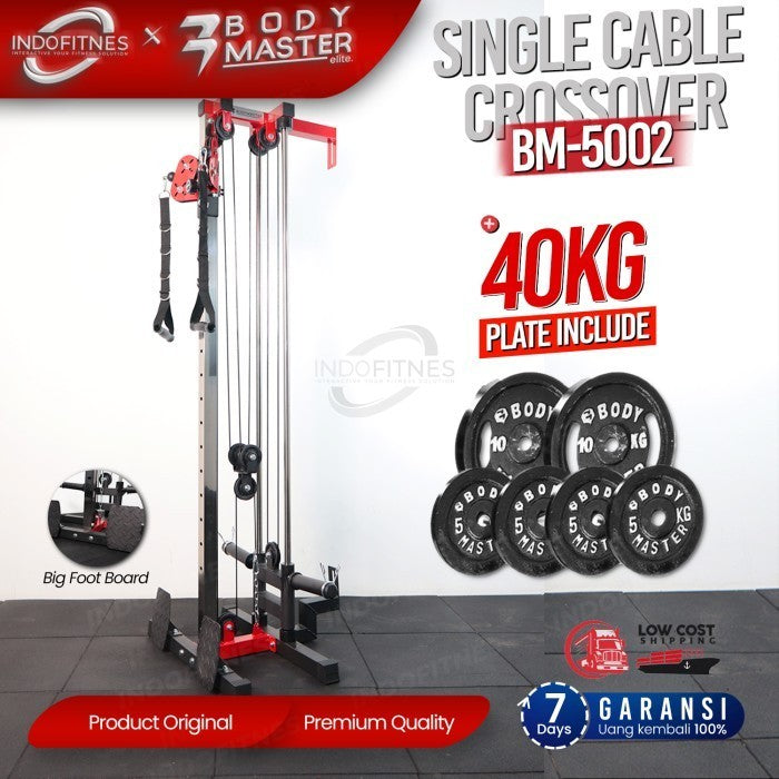 BODYMASTER Paket Single Cable Crossover BM-5001 + Beban 40 KG Home Gym - 5002 PAKET 6, KURIR TOPED