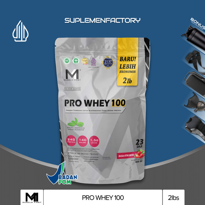 M1 Muscle First Pro Whey 100 2lbs Whey Protein 900gr 25 Serving - Coklat