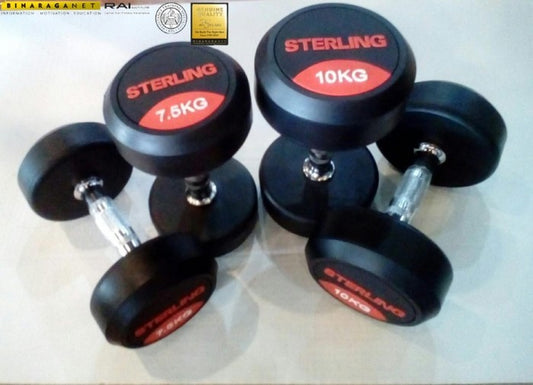 S-2041 RUBBER DUMBBELL SET STERLING LOGO 2.5kg - 25kg