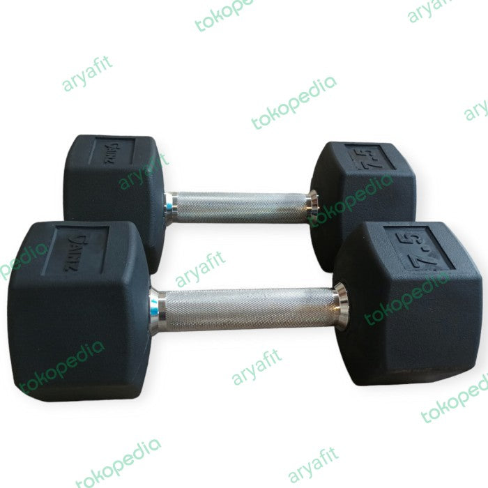 Dumbbell Rubber Hexagonal 2×7, 5kg