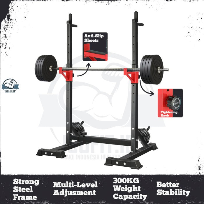 Adjustable Squat Frame / Barbell Bar Stand / Plat Dumbbell Rack