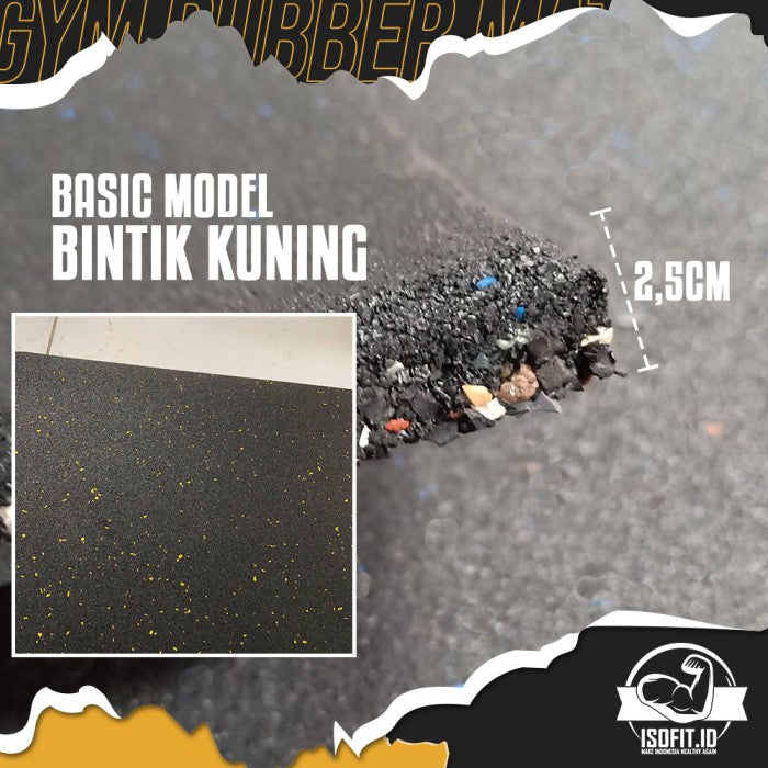 Gym Rubber Floor Mat / Karpet Lantai Karet Tempat Fitness - 1,5CM BIRU