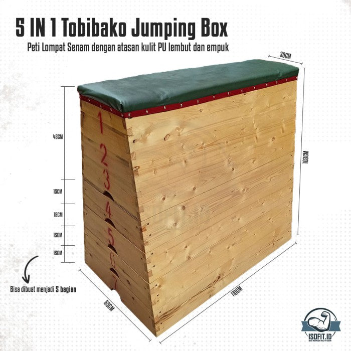 5 IN 1 Tobibako Jumping Box / Peti Lompat Senam bahan Kayu