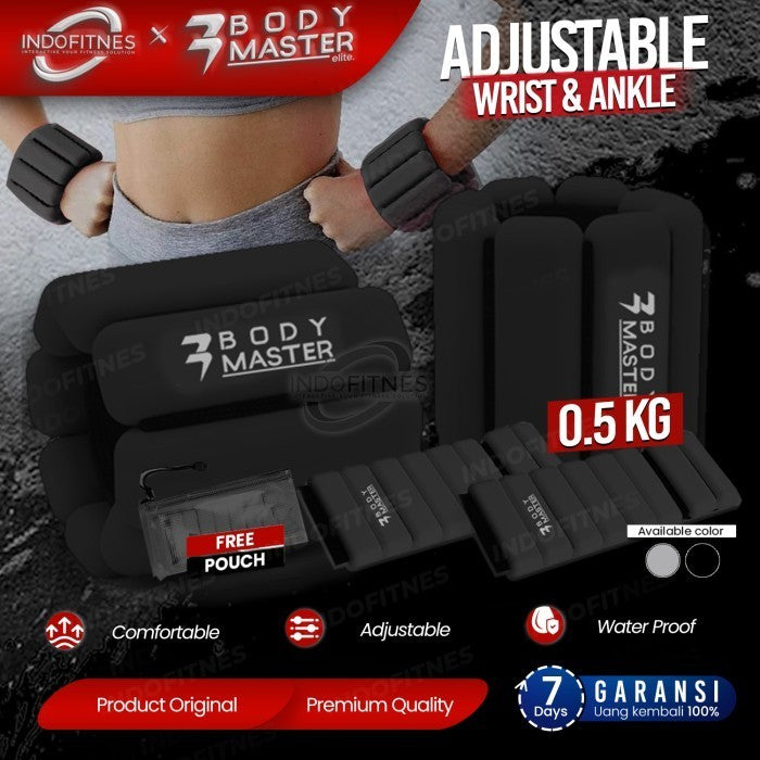 BODYMASTER Ankle Wrist Adjustable Weight Pemberat Tangan Kaki 0.5KG - 1 pcs