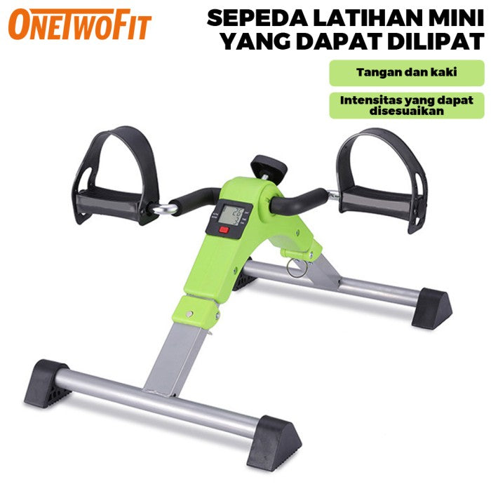 OneTwoFit Mini exercise bike Sepeda Statis Terapi Portable Dilipat