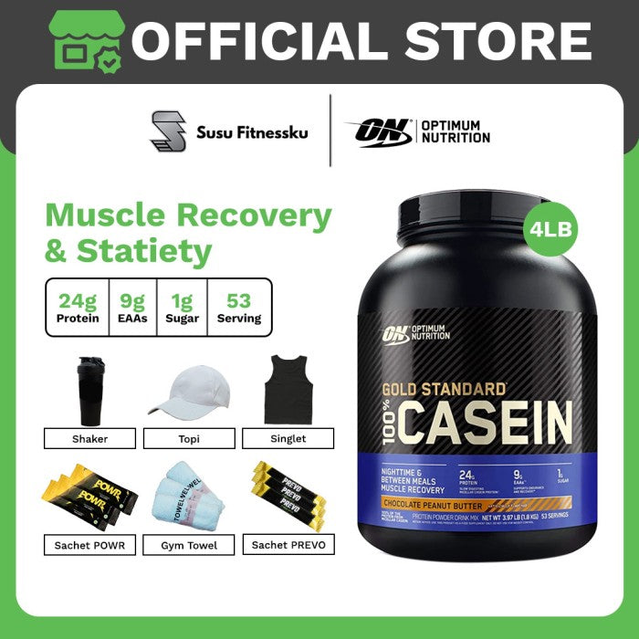 ON Casein 4 Lb (Protein Time Release) - Coklat, Bonus Shaker