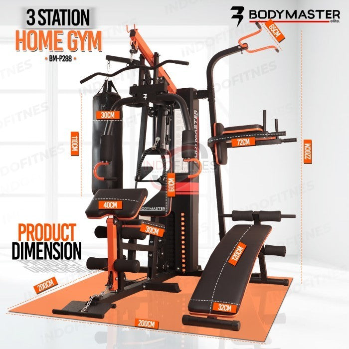 BODYMASTER Home Gym 3 Sisi BM-P288 + Sandsack Homegym Samsak Multi Gym - HOME GYM 3 SISI, TOPED