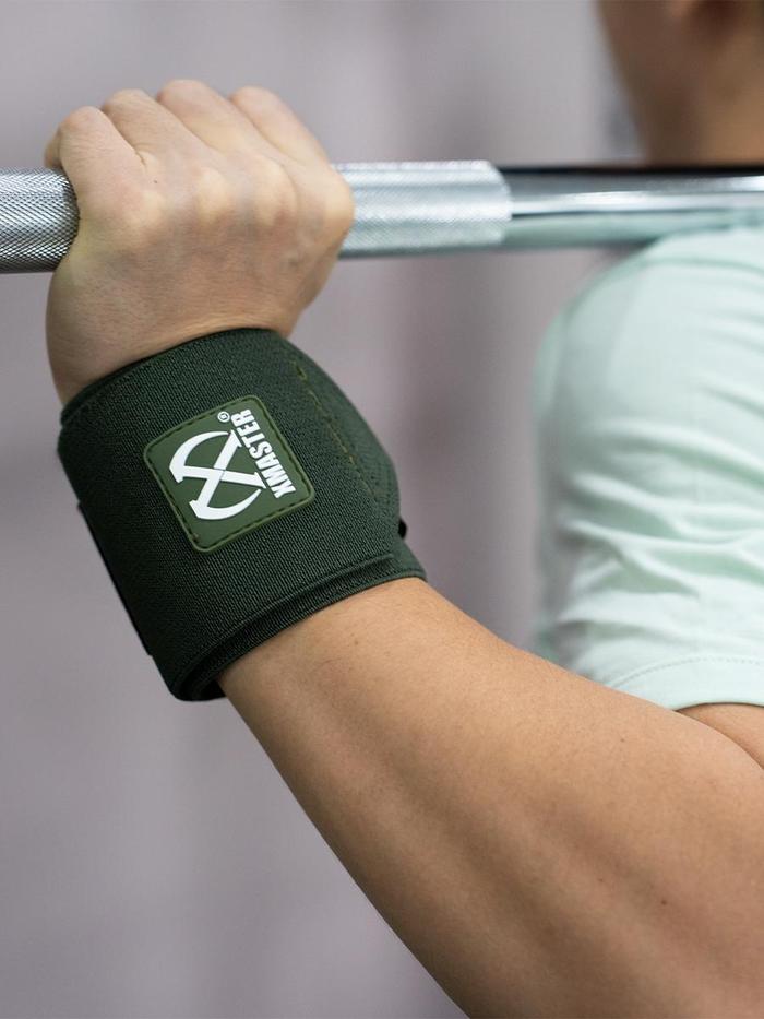 XMASTER Powerlifting Wrist Wrap Band Support Pelindung Pergelangan Gym Strength Fitness Karet Lebar Fleksibel & Kaku untuk Kebugaran Premium - Green Flex, 60cm