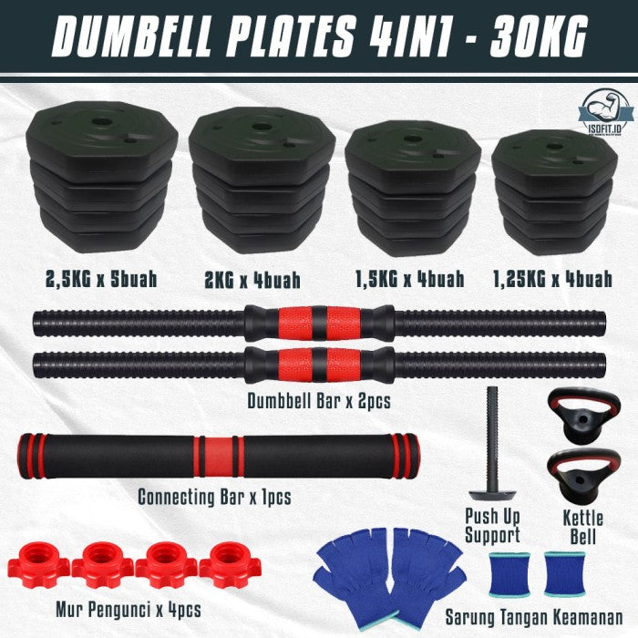 DUMBELL SET / Barbel / Alat Angkat Beban / Alat Fitness - TRI 2IN1-20KG