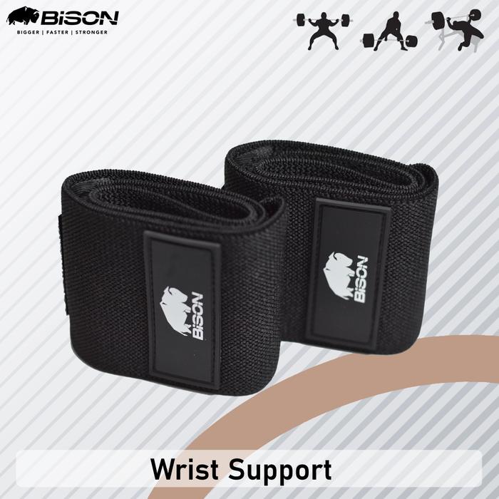 Bison Wrist Band Support Weight Lifting - Hitam