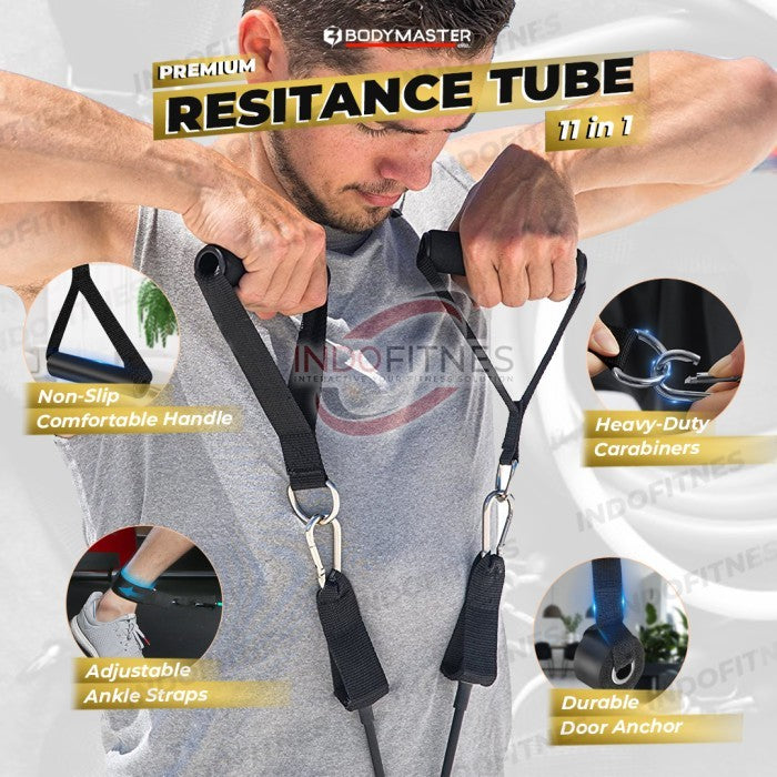 BODYMASTER Premium 150lbs Resistance Band Set I315 Tube Set Latex TPE  - TPE