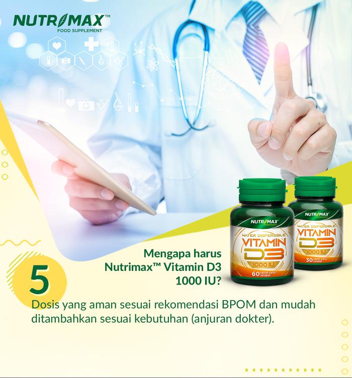 Nutrimax Vitamin Vit D3 4000 IU Kesehatan Tulang Gigi Imunitas Osteoporosis Autoimun - 30 Tablet