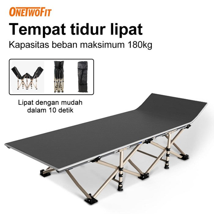 OneTwoFit Ranjang Lipat Folding Bed Lipat Portable Ranjang Camping Besi Malas Folding Bed