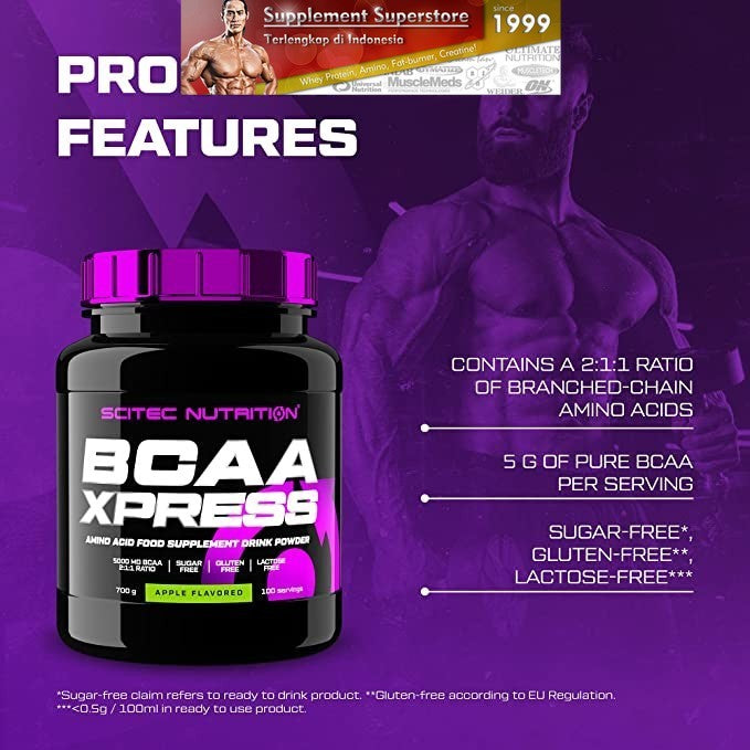 Scitec - BCAA XPRESS 700Gram Apple - Tanpa bonus