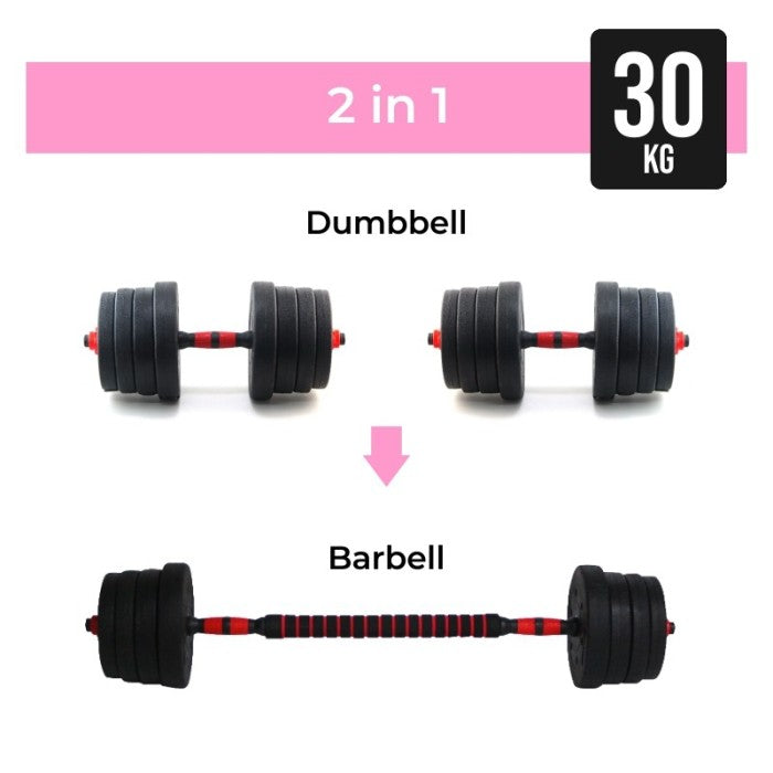Dumbbell F206 30Kg Multiguna Adjustable Dumbbell Set 2 in 1 Murah