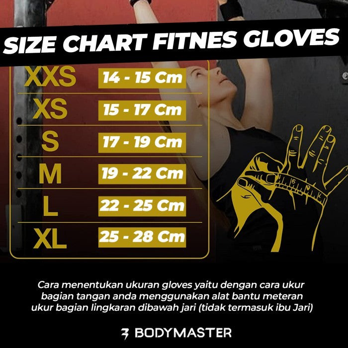 BODYMASTER Gloves Fitness BM-E108 Sarung Tangan Gym Fitnes