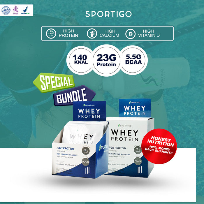 SPORTIGO Susu Whey Protein Isolate Concentrate Pure 350 gram - 2 Box