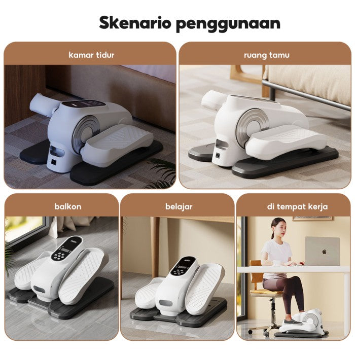 OneTwoFit Mini Exercise Bike Mini Stepper Exercise Bike Sepeda Statis Terapi Portable - Putih