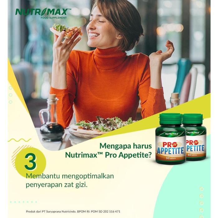 Nutrimax Pro Appetite Menjaga Kesehatan Pencernaan Lambung Temulawak Membantu Mengoptimalkan pencernaan