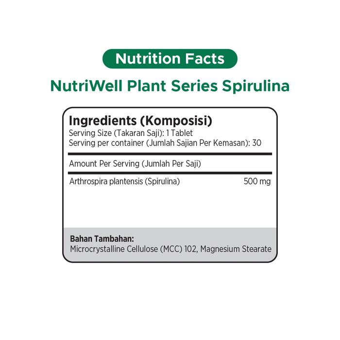 Nutriwell Plant Series Spirulina - 30 Tablets