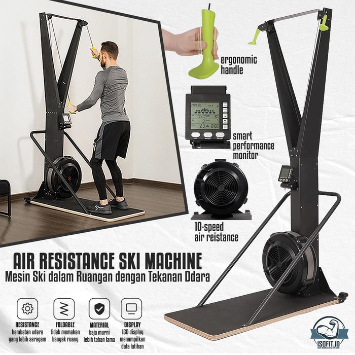 Air Resistance Ski Machine / Mesin Ski dalam Ruangan Tekanan Udara dengan LCD