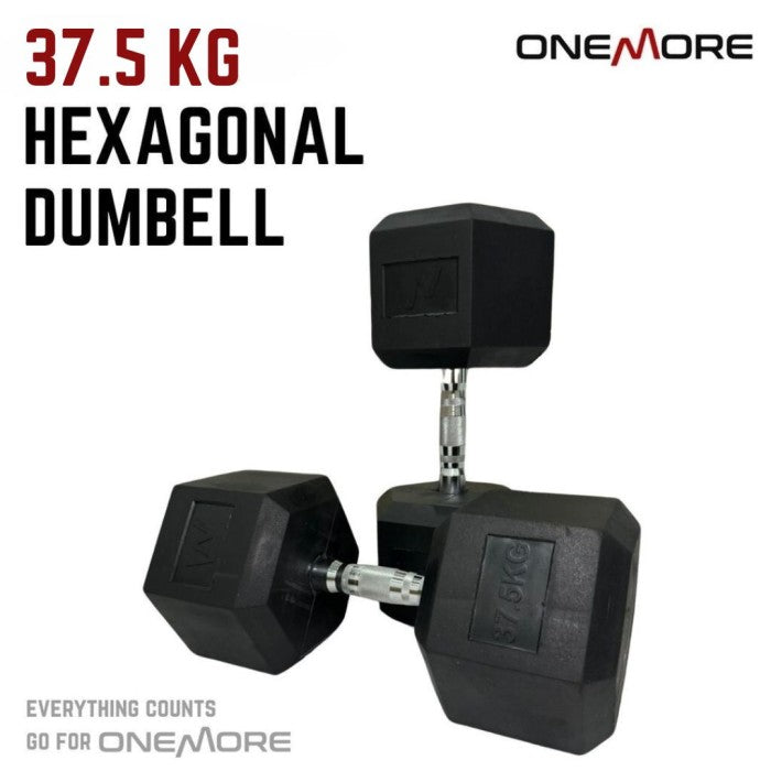 ONE MORE Dumbell Hexagonal 37.5kg Barbel