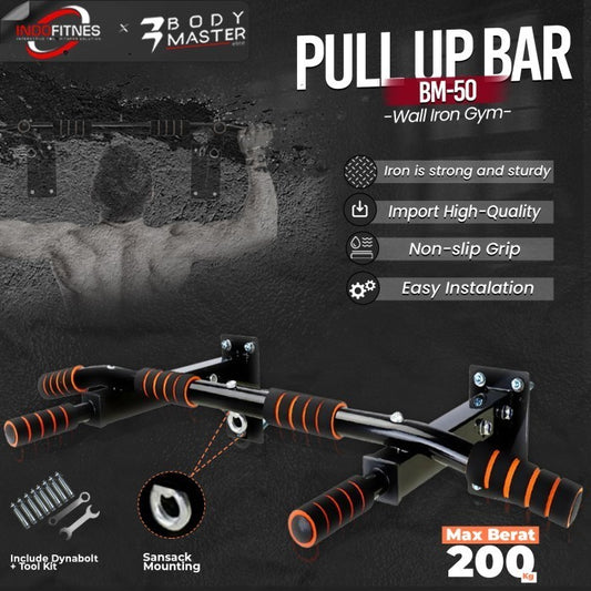 BODYMASTER Pull Up Bar BM-50 Wall Chin Up Pullup Samsak Bracket