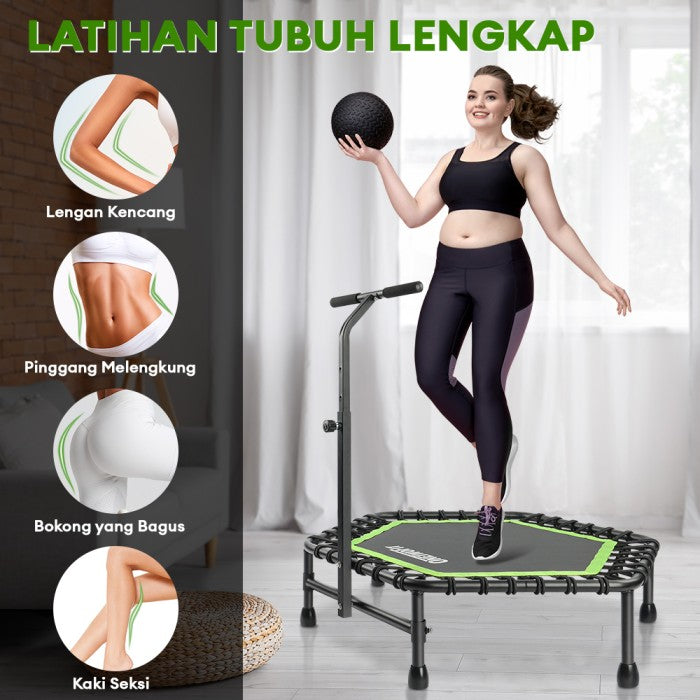 OneTwoFit Trampoline 50 Inci Lipat Bisu Dewasa Alat Olahraga Fitness - Hijau