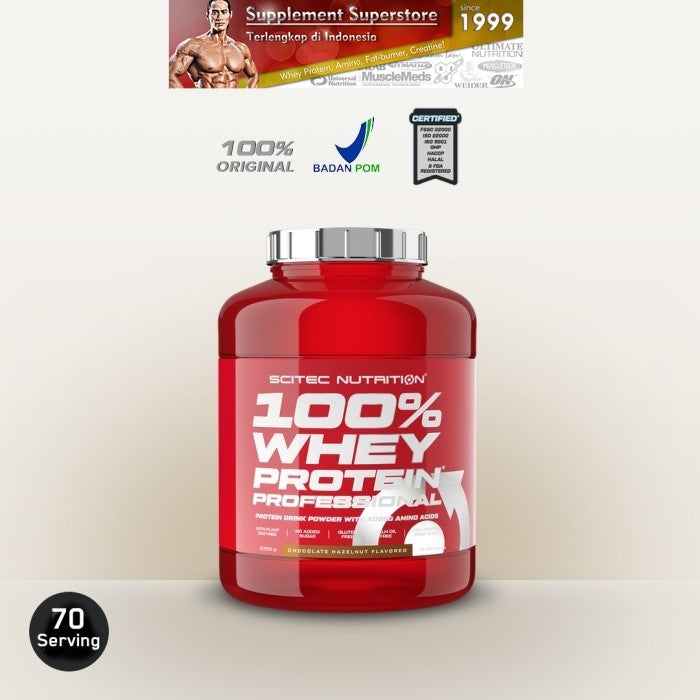 Scitec - WHEY PROTEIN PROFESSIONAL 5Lb Choco Hazelnut - Tanpa Bonus