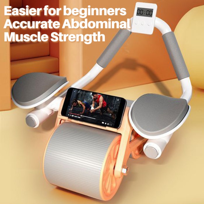 OneTwoFit Ab Wheel 2in1 Ab Roller Wheels  Plank Trainer Automatic Rebo