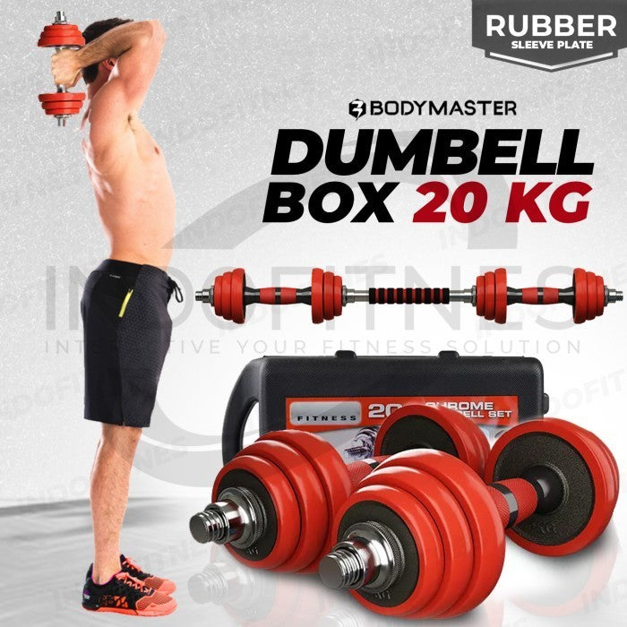 BODYMASTER Dumbell Set Box 20kg Barbel Koper 20 kg Dumbel - BLACK, BELUM ONGKIR
