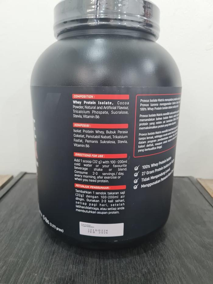 Provus Isolate Matrix (100% Whey Protein Isolate) 5Lb - Coklat, Shaker Hitam