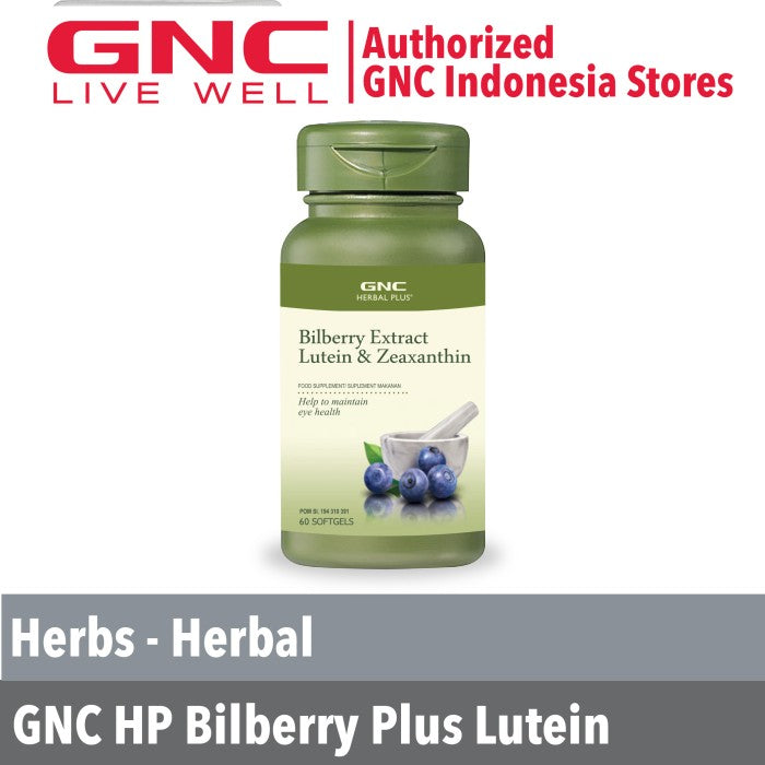 GNC Herbal Plus Bilberry Plus Lutein - 60 Kapsul (583866)