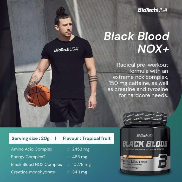 Biotech - BLACK BLOOD PRE-WORKOUT 340 Gram - Tropical Fruit