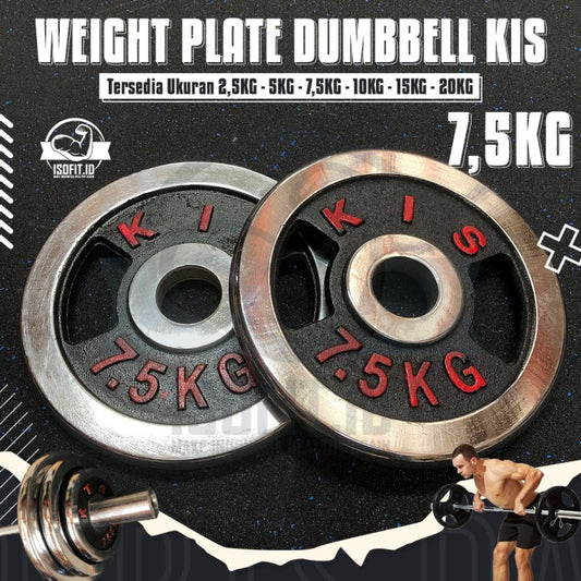 KIS Electroplated Weight Plate Barbel / Plat Pemberat Berbel - 7,5KG
