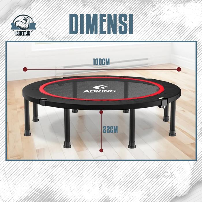 Folding Exercise Trampoline 40inch / Latihan Lompat bisa dilipat diamter 100cm (BC005) - Dengan Pegangan