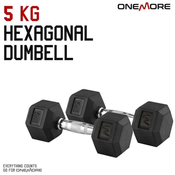 ONE MORE Dumbell Hexagonal 5kg Barbel