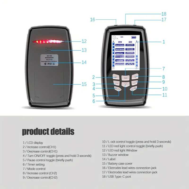 FDA Alat Pijat Elektrik TENS Pulse Massage 6 Patch Multifunctional - DR132A