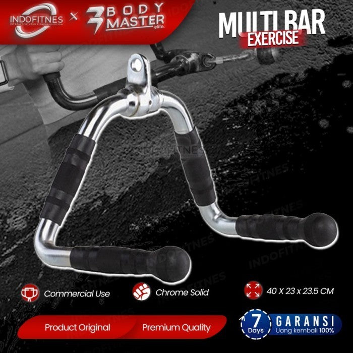 BODYMASTER Cable Attachment Handle Gym Fitnes Tricep rope, Seated row, D handle grip, Power grip, Lat Pull Down, Simple Pulley, Curl Cable Bar, Pro Style Bar, Multi Bar - SEATED ROW, TOPED