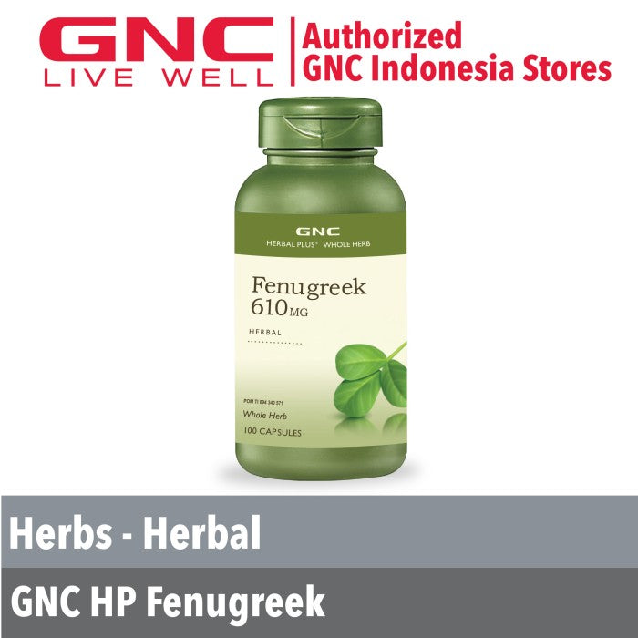 GNC Herbal Plus Whole Herb Fenugreek - 100 kapsul (190232)