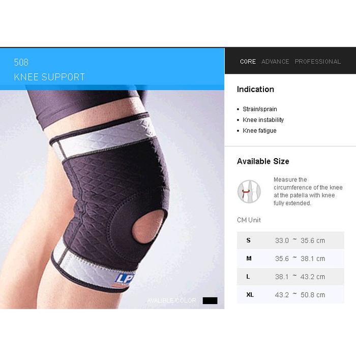 LP SUPPORT KNEE OPEN PATELLA MAX WRAP LP-508 - S