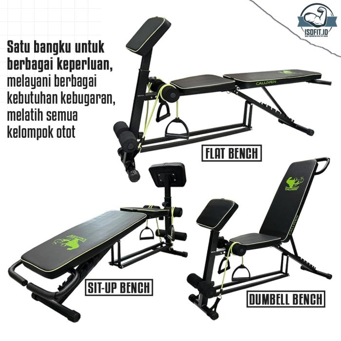 Adjustable Bench Press / Kursi Gym Multifungsi / Kursi Latihan Kebugaran dengan tali resistensi - YLD-51