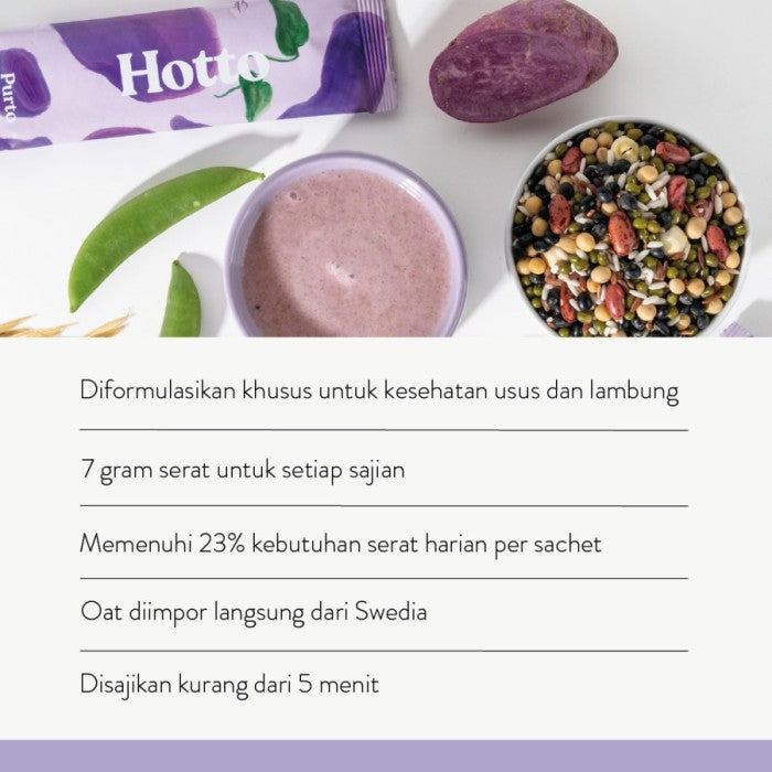 Hotto Purto Pouch Sereal 16 Sachet Multigrain Sereal Purple Potato