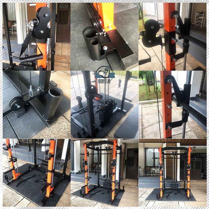 Multifunctional Smith Machine Trainer / Premium Squat Power Rack Bench Press Cable SD-5515BOK